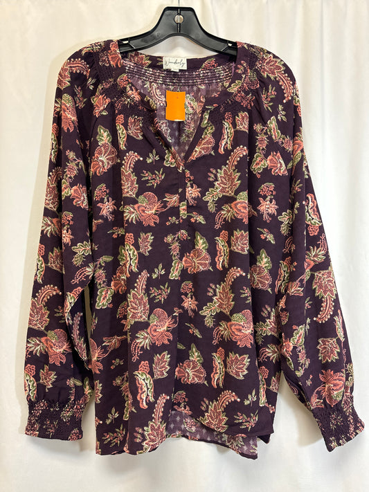 Top Long Sleeve By Wonderly In Purple, Size: Xl