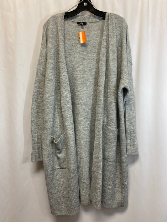 Sweater Cardigan By Clothes Mentor In Grey, Size: Xxl