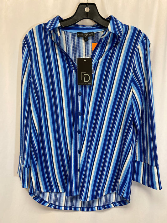 Top 3/4 Sleeve By Fred David In Blue, Size: M