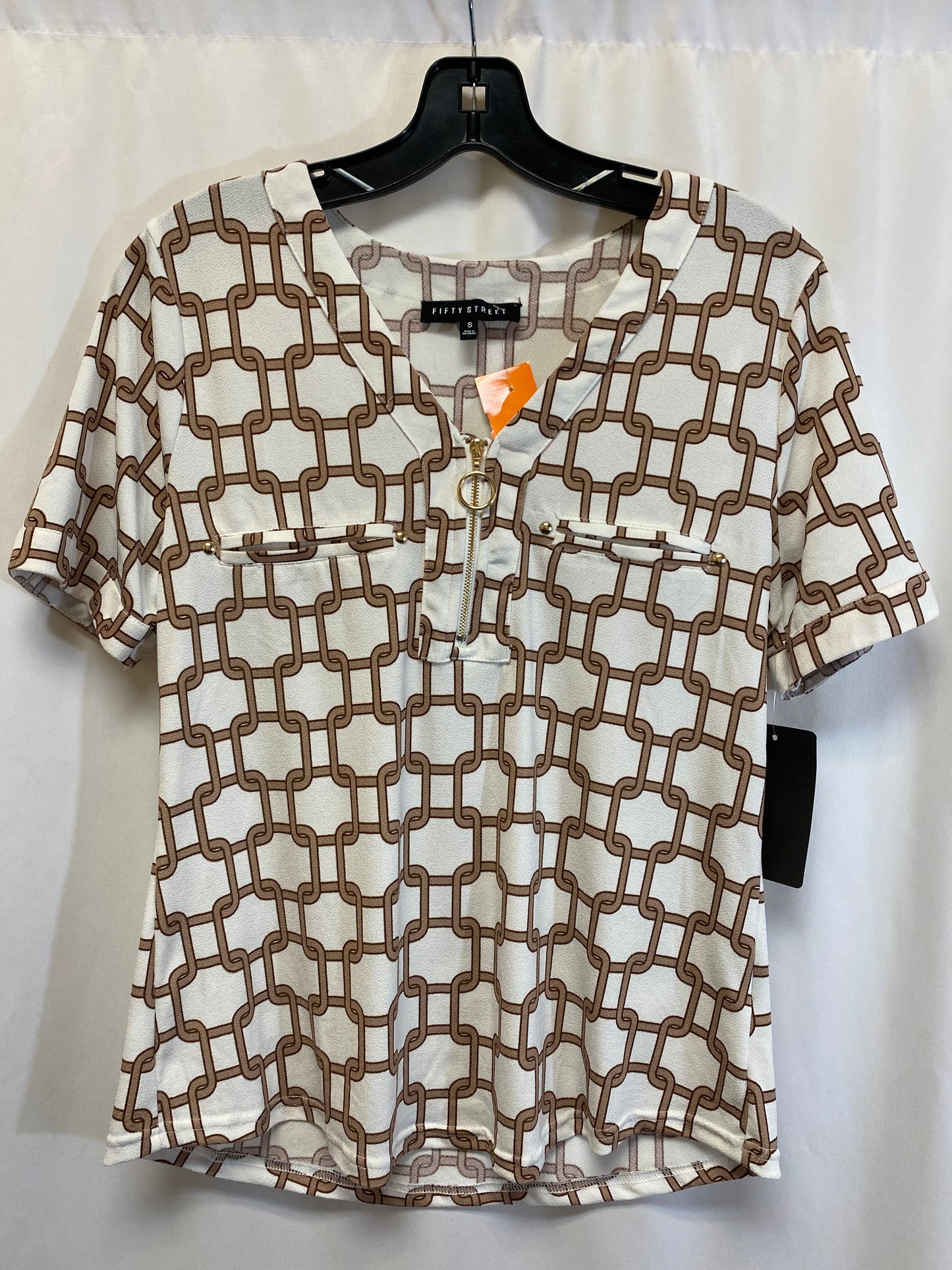 Top Short Sleeve By Clothes Mentor In Brown, Size: S