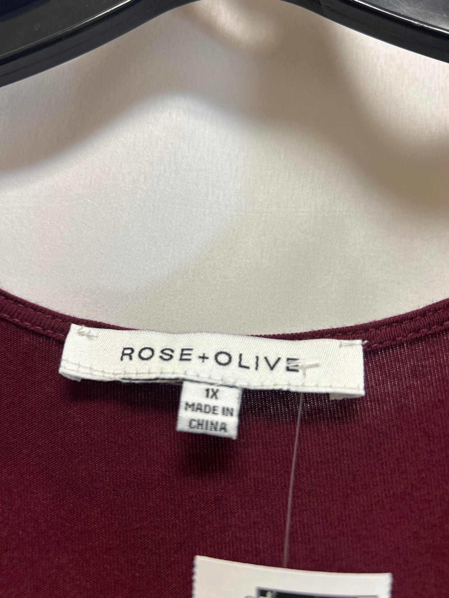 Top Long Sleeve By Rose And Olive In Maroon, Size: 1x