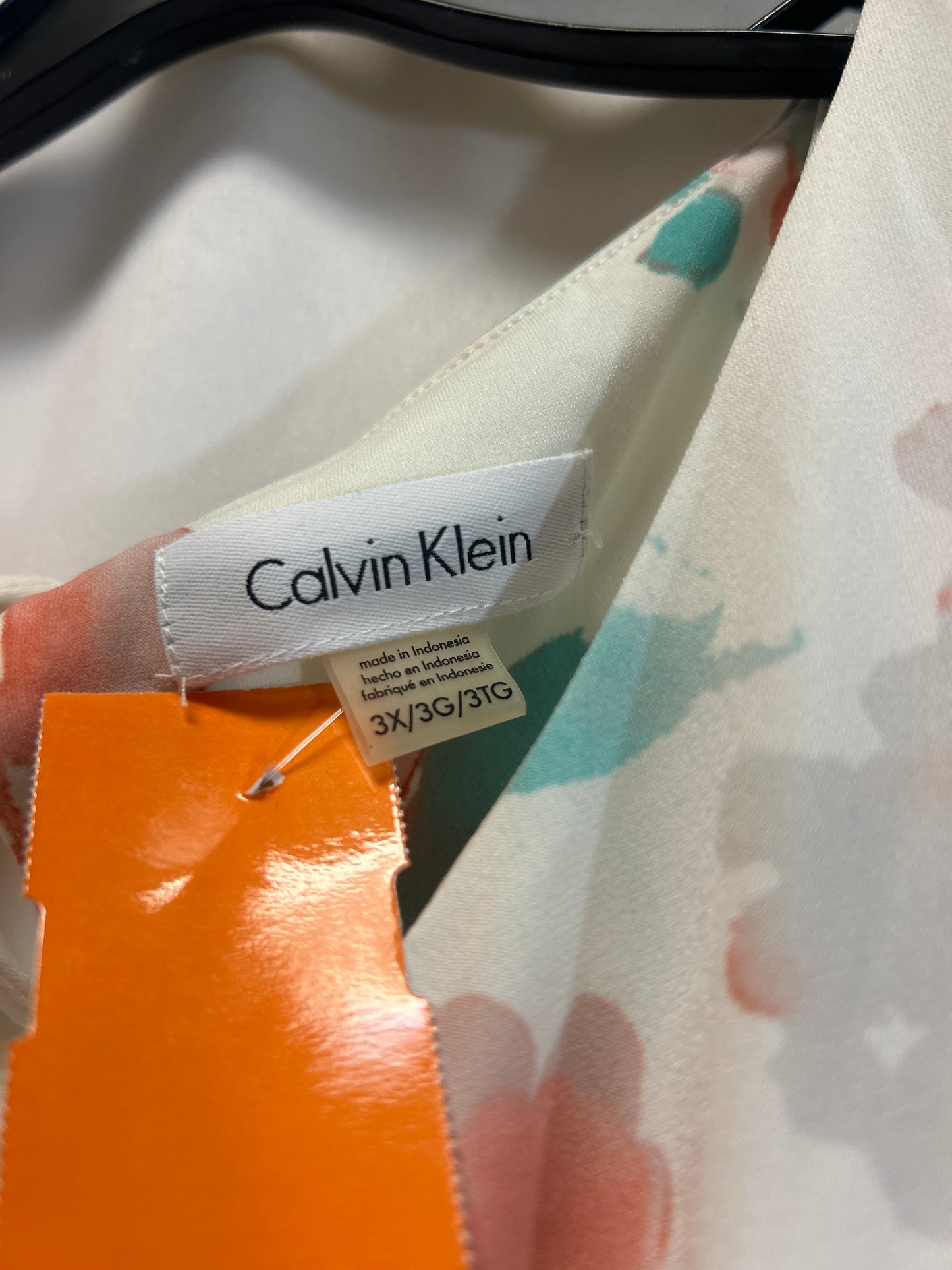 Top Sleeveless By Calvin Klein In Peach, Size: 3x