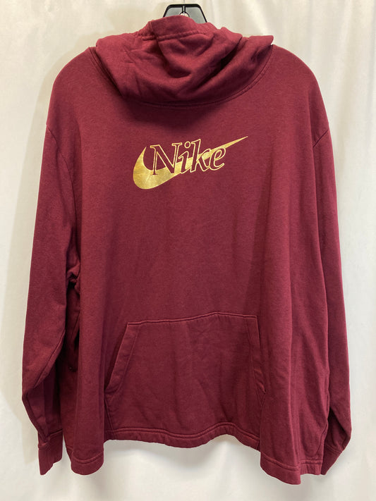 Athletic Sweatshirt Hoodie By Nike In Maroon, Size: 2x