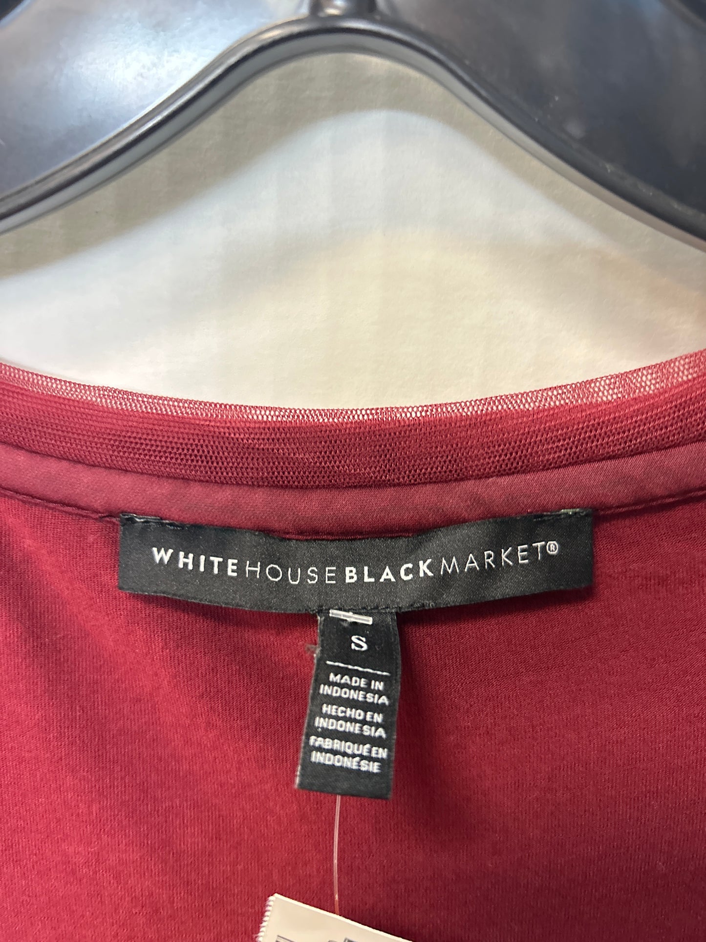 Top Short Sleeve By White House Black Market In Maroon, Size: S