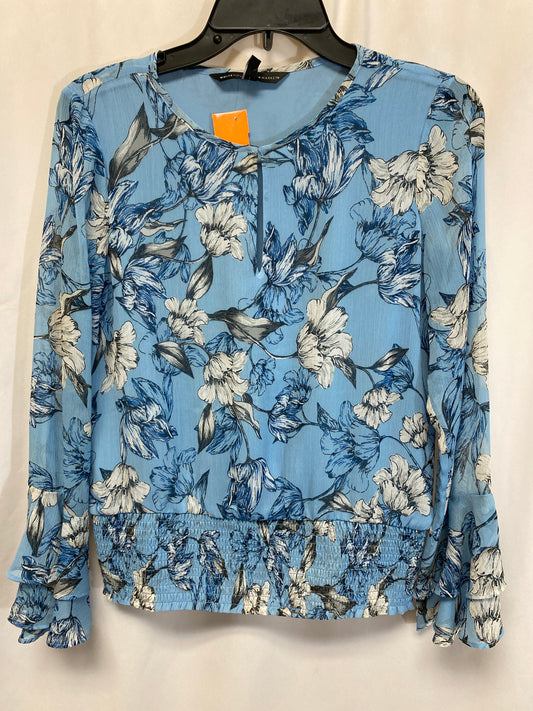 Top Long Sleeve By White House Black Market In Blue, Size: S