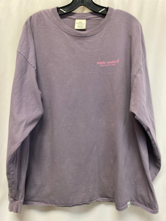 Top Long Sleeve By Simply Southern In Purple, Size: Xxl