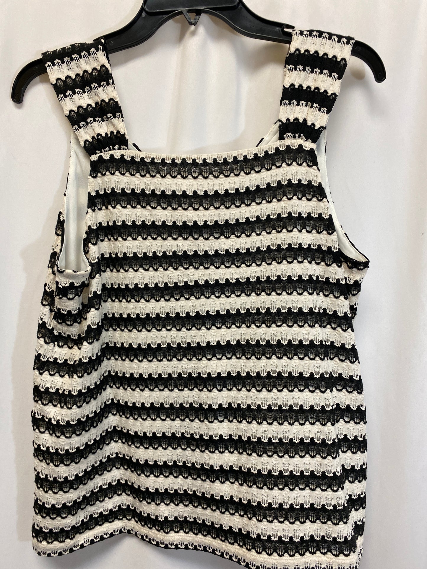 Top Sleeveless By Loft In Black & White, Size: M