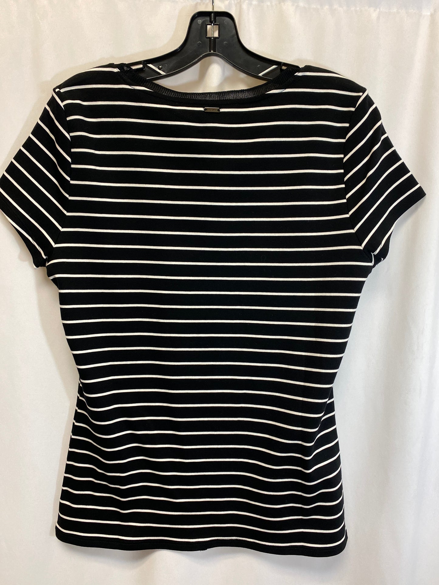 Top Short Sleeve By White House Black Market In Black, Size: M