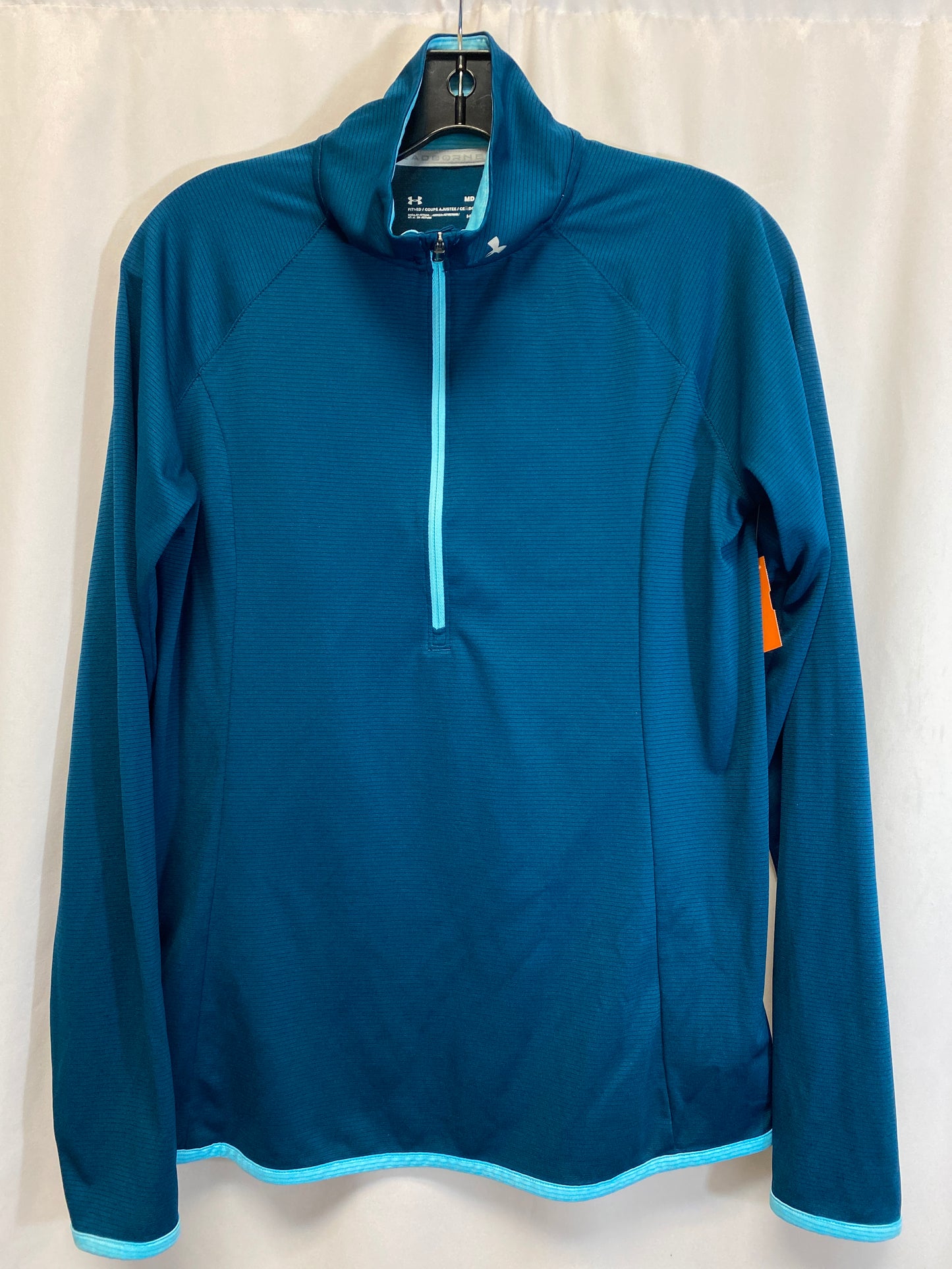 Athletic Top Long Sleeve Collar By Under Armour In Blue, Size: M