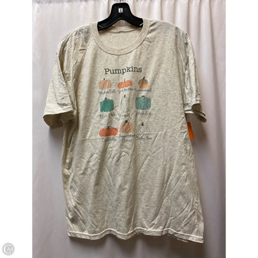 Top Short Sleeve By Cmf In Cream, Size: L