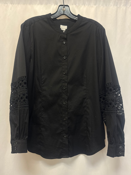 Top Long Sleeve By Chicos In Black, Size: L