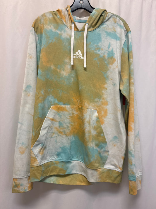 Athletic Sweatshirt Hoodie By Adidas In Tie Dye Print, Size: L