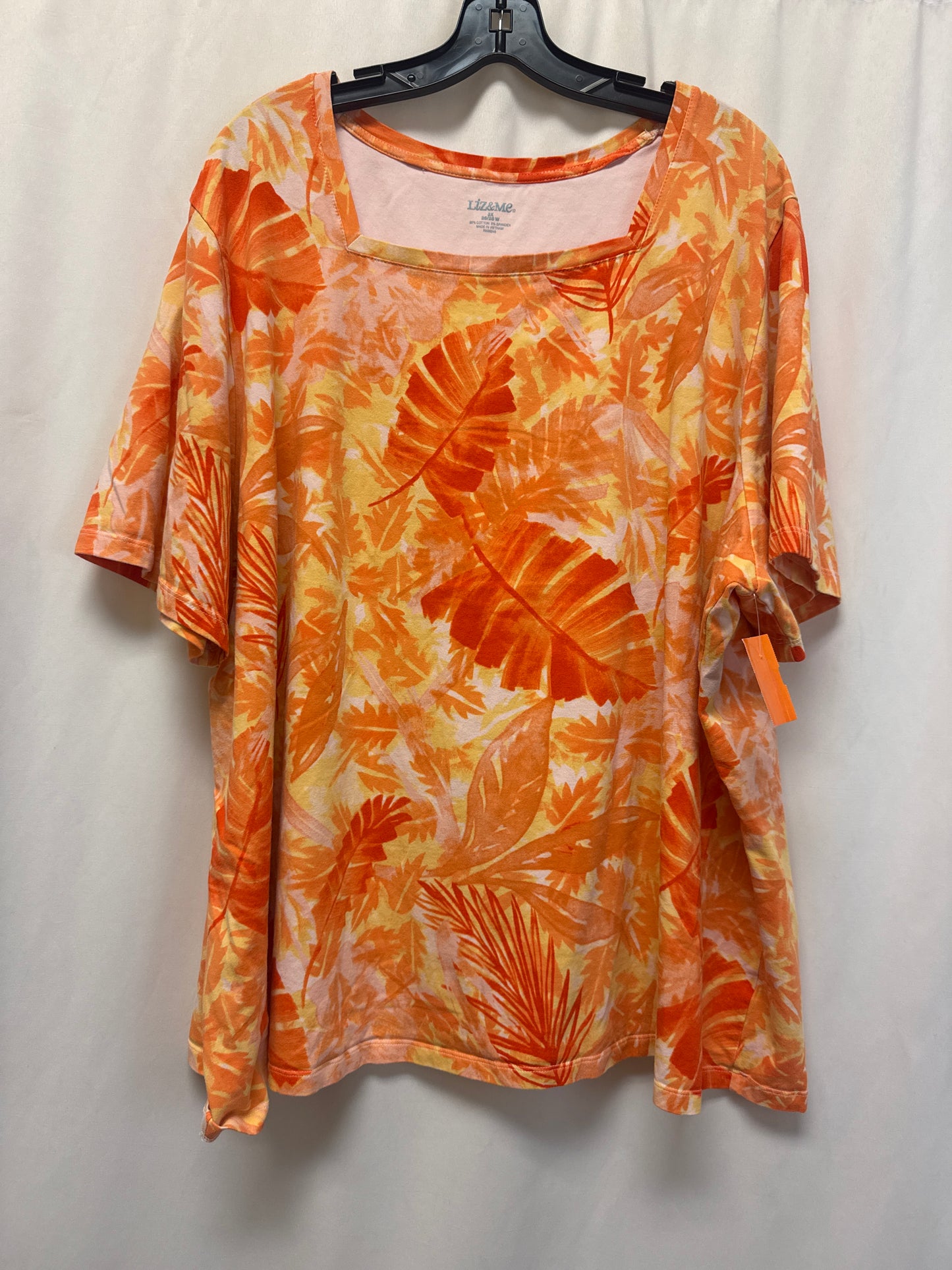 Top Short Sleeve By Liz And Me In Peach, Size: 3x