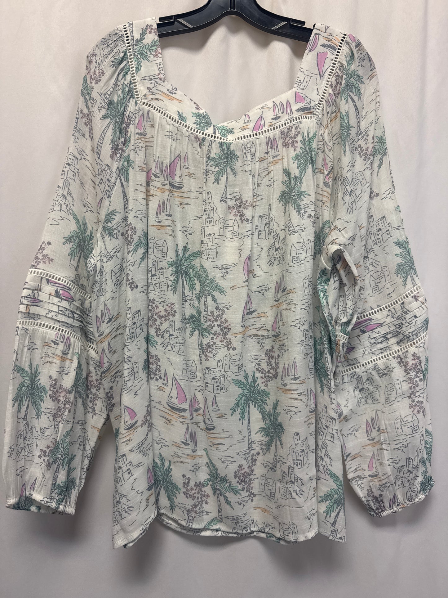 Top Long Sleeve By Lc Lauren Conrad In White, Size: 2x