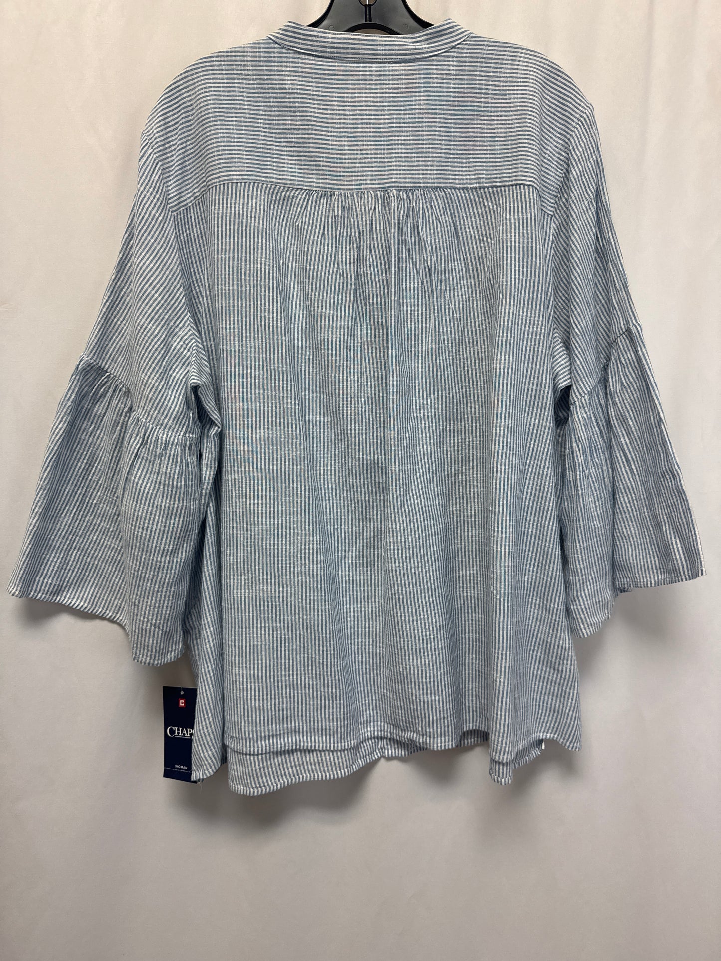 Top Long Sleeve By Chaps In Blue, Size: 1x