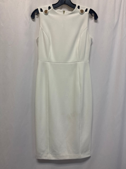 Dress Casual Midi By Calvin Klein In White, Size: Xs