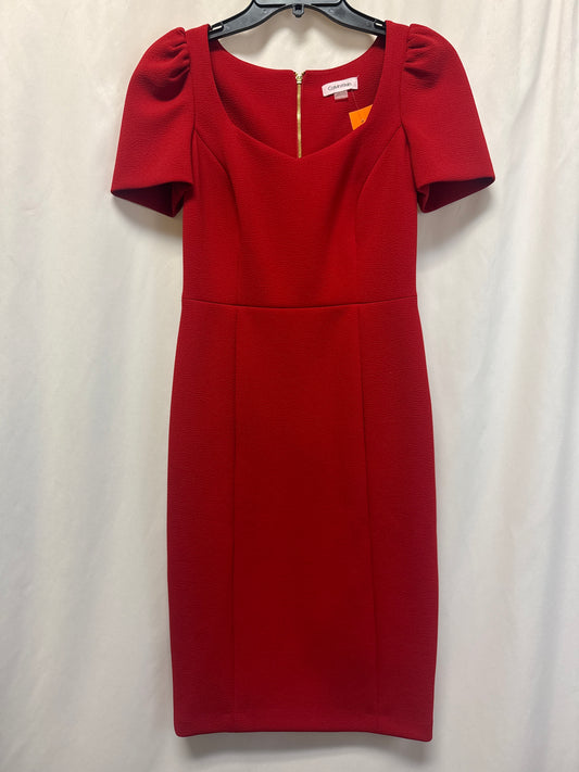 Dress Casual Midi By Calvin Klein In Red, Size: Xs