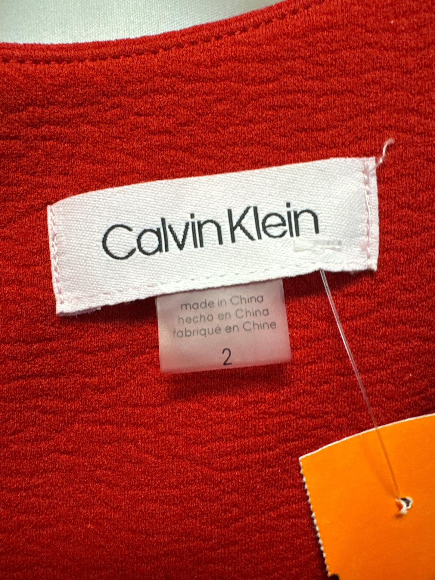 Dress Casual Midi By Calvin Klein In Red, Size: Xs