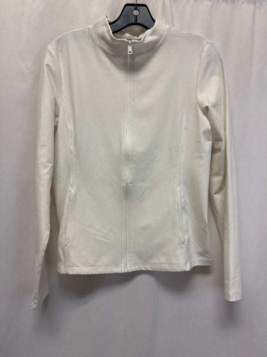 Athletic Jacket By Clothes Mentor In White, Size: M