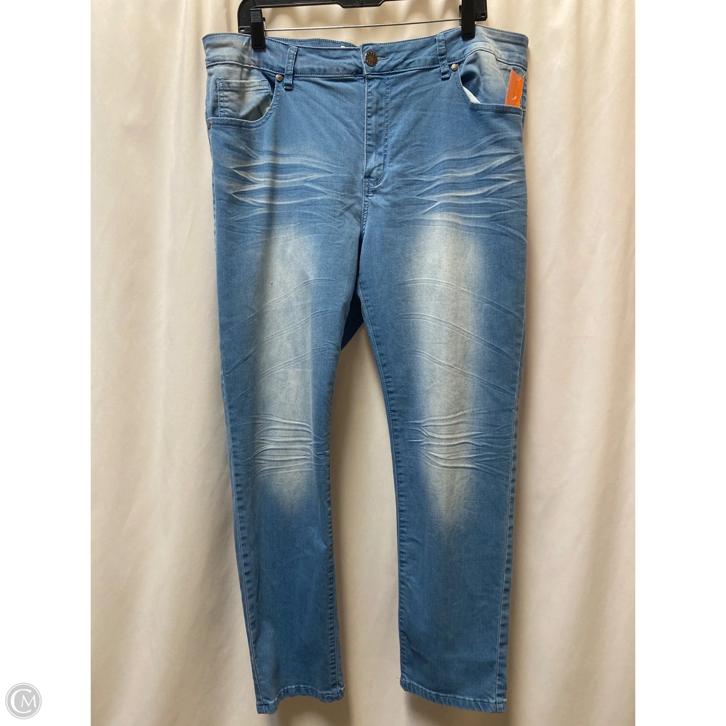 Jeans Straight By Cmf In Blue Denim, Size: 18