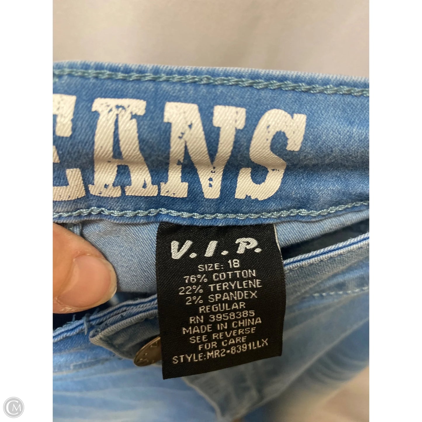 Jeans Straight By Cmf In Blue Denim, Size: 18