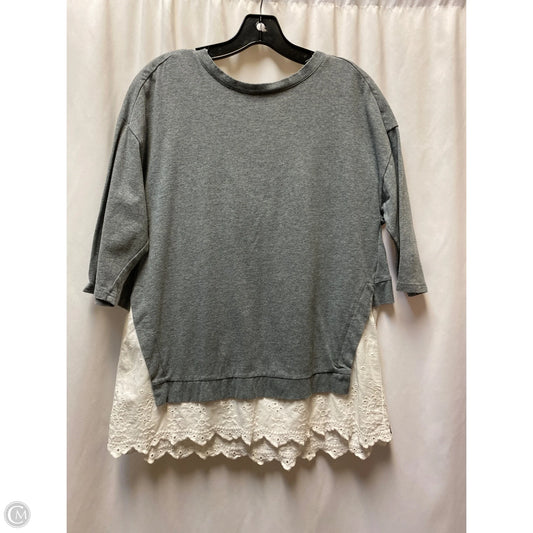 Top 3/4 Sleeve By Matilda Jane In Grey, Size: S