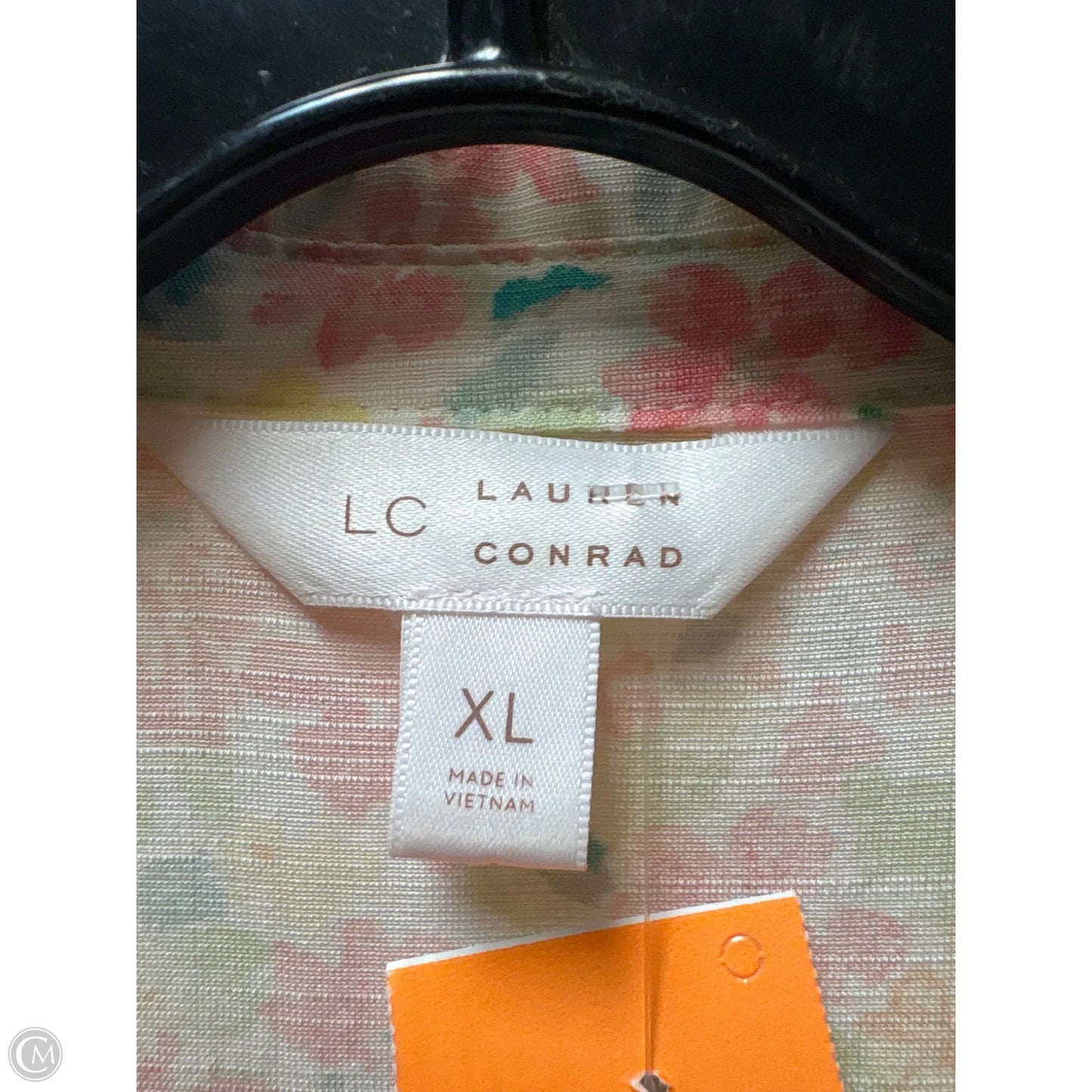 Top Short Sleeve By Lc Lauren Conrad In Green & Pink, Size: Xl