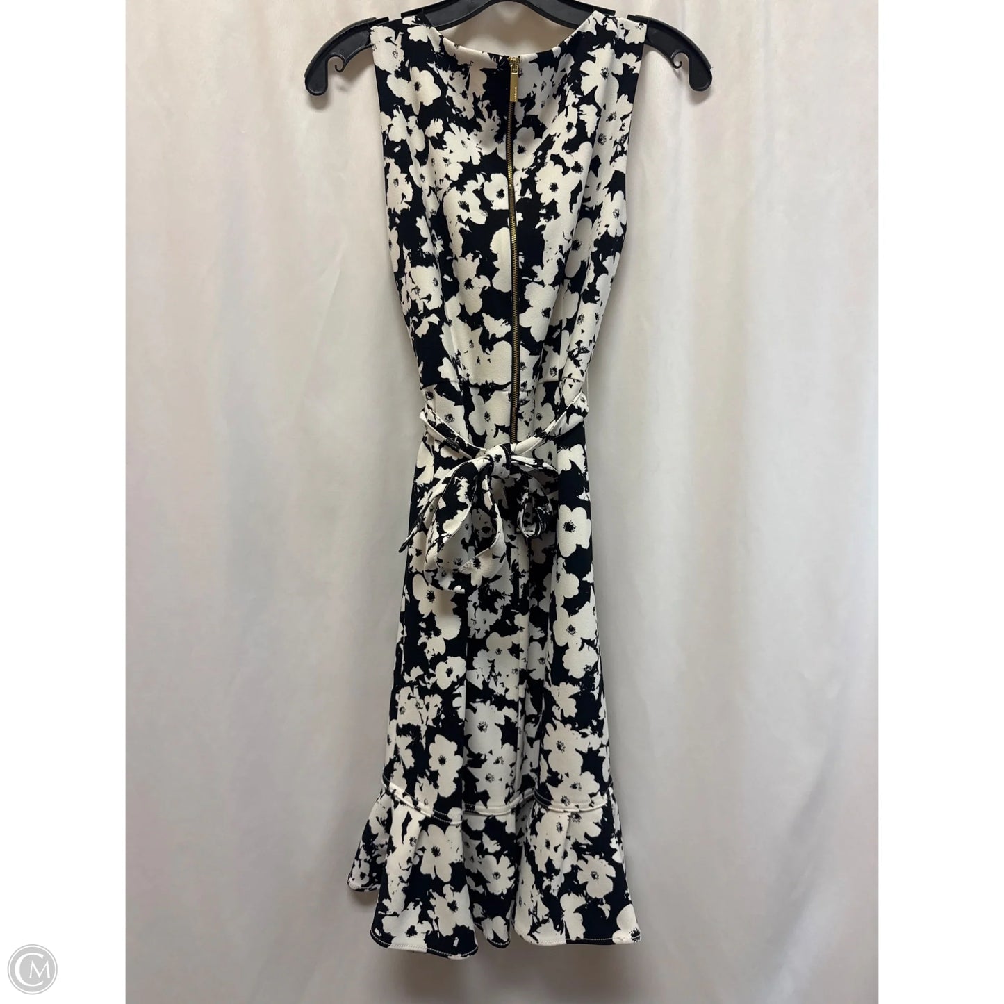 Dress Casual Midi By Calvin Klein In Black & White, Size: S