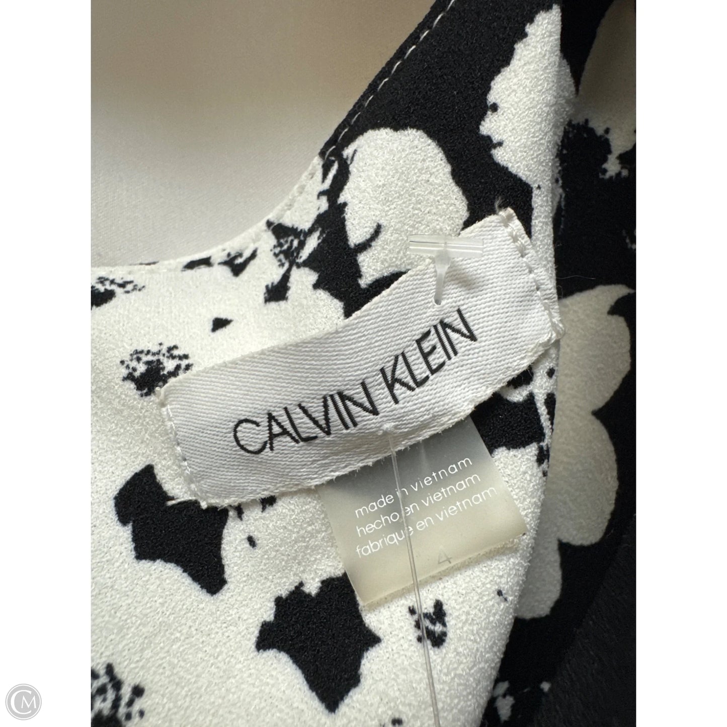Dress Casual Midi By Calvin Klein In Black & White, Size: S