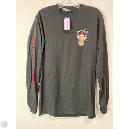 Top Long Sleeve By Simply Southern In Black, Size: S