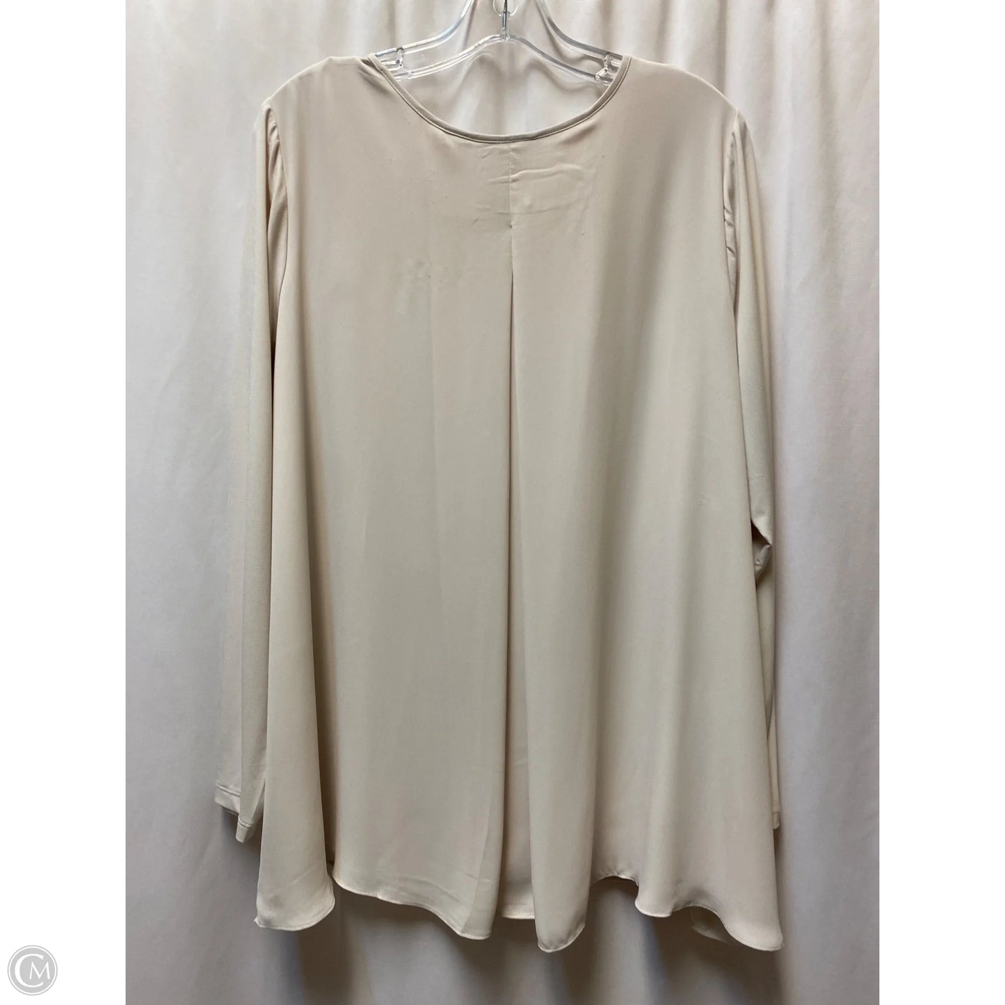 Top Long Sleeve By Susan Graver In Cream, Size: 1x