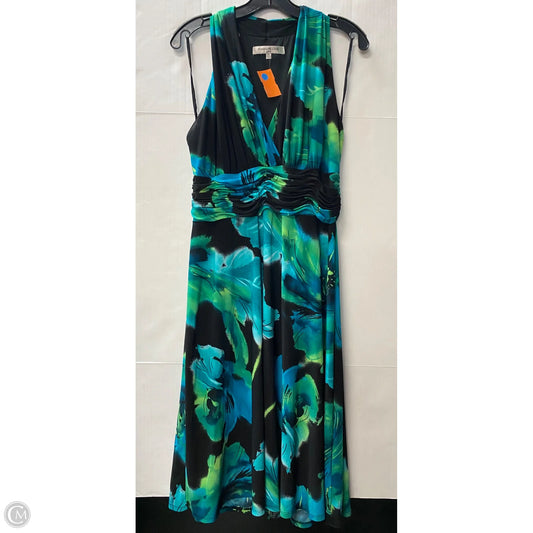 Dress Casual Midi By Evan-picone In Blue & Green, Size: L
