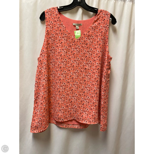 Top Sleeveless By Cato In Peach, Size: L