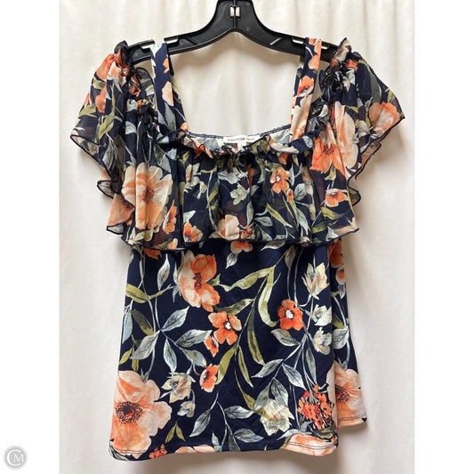 Top Short Sleeve By Perseption Concept In Blue, Size: L