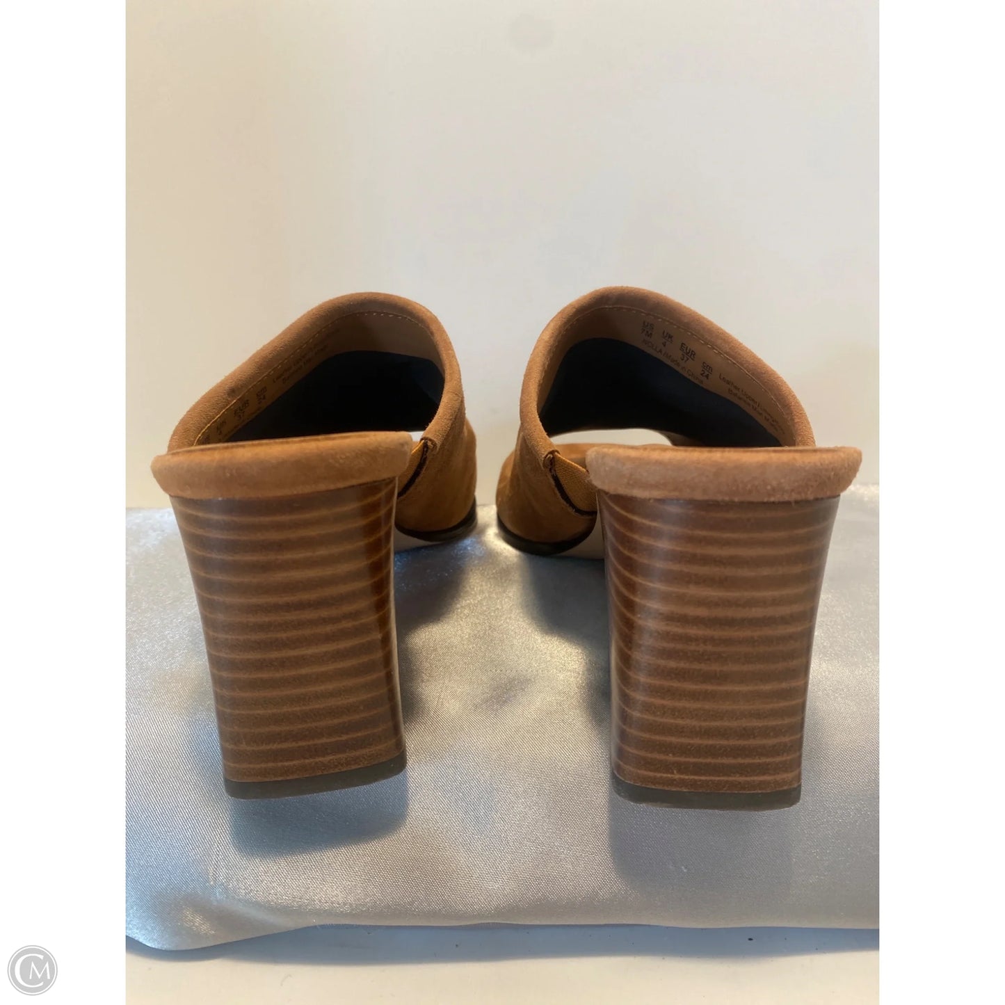Sandals Heels Block By Clothes Mentor In Brown, Size: 7
