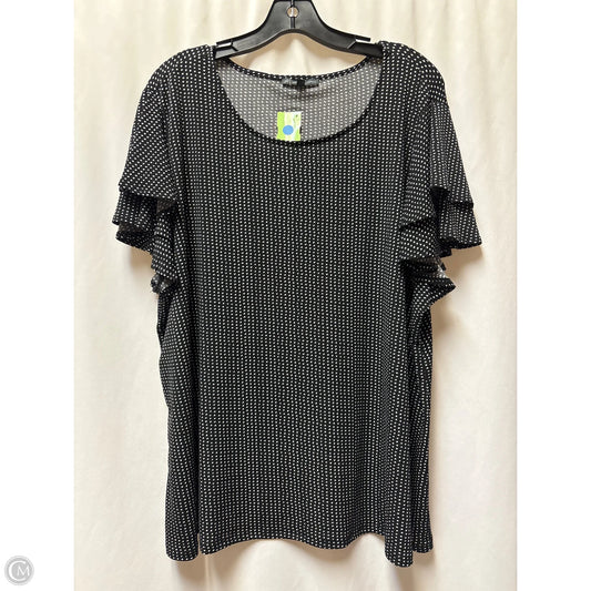 Top Short Sleeve By Adrianna Papell In Black, Size: 3x