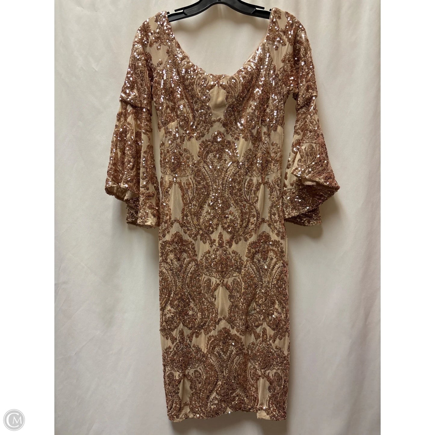 Dress Party Midi By Betsy And Adam In Rose Gold, Size: L