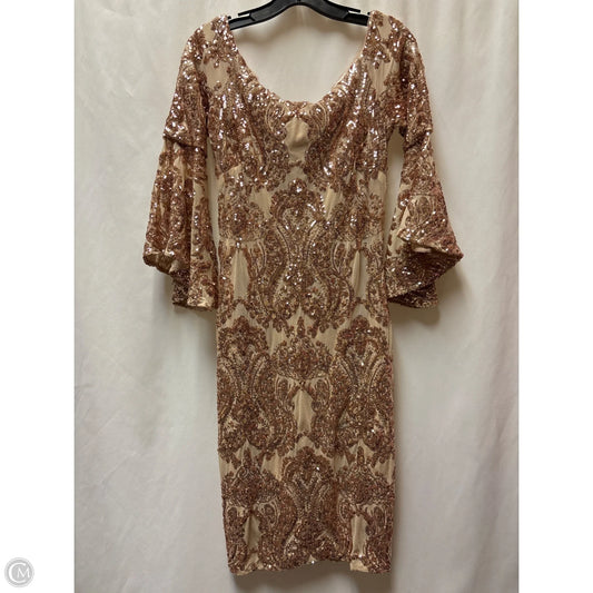 Dress Party Midi By Betsy And Adam In Rose Gold, Size: L