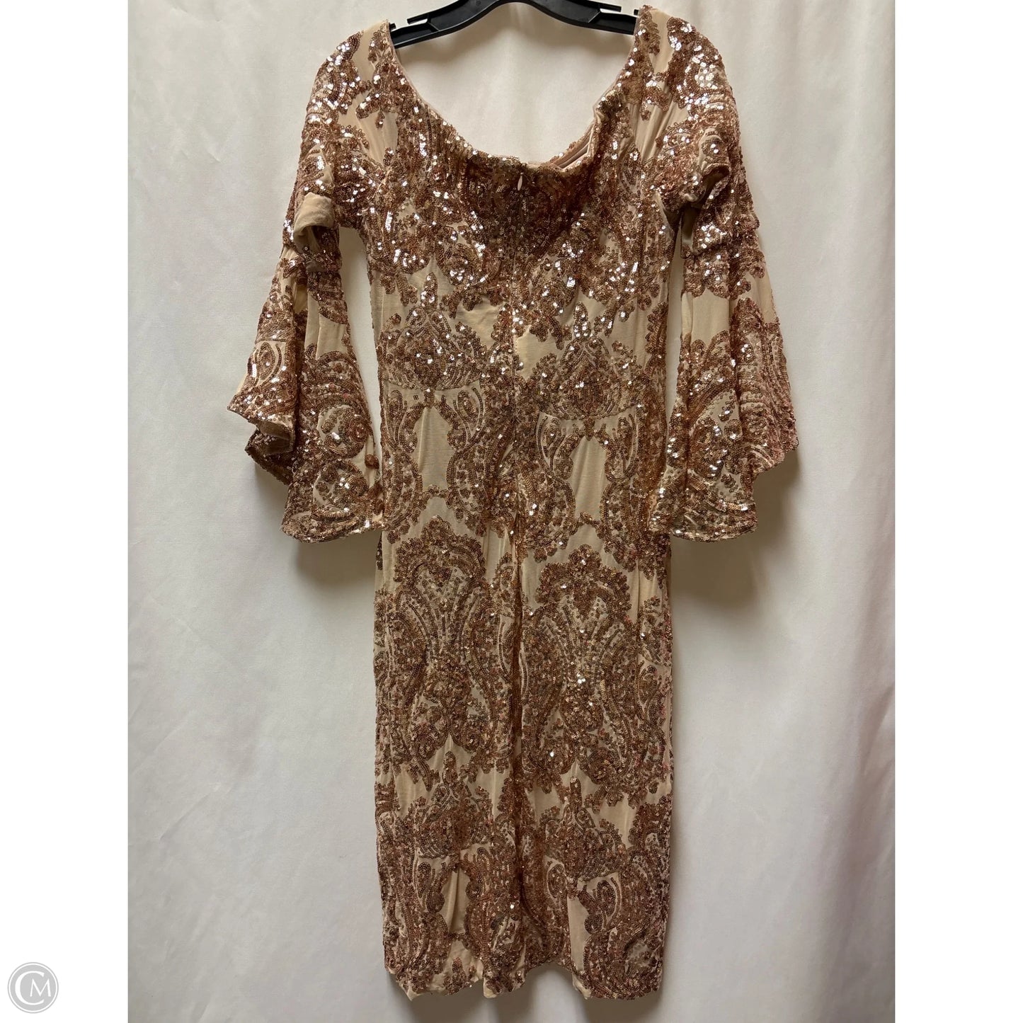 Dress Party Midi By Betsy And Adam In Rose Gold, Size: L