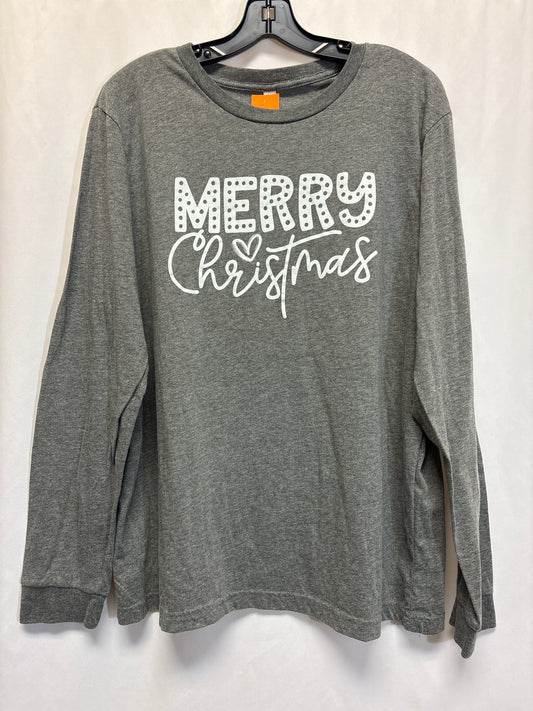 Top Long Sleeve By Cmf In Grey, Size: Xl