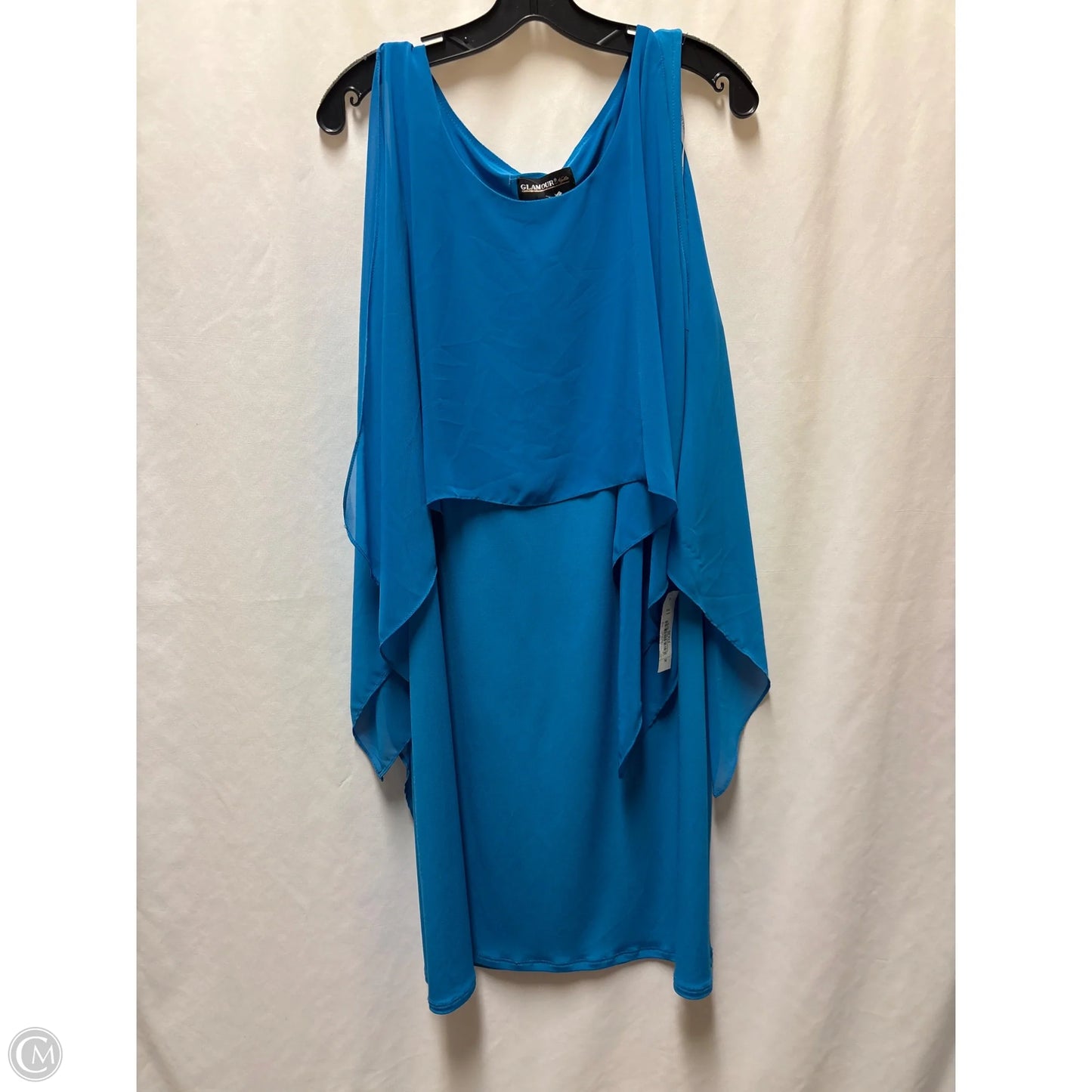 Dress Party Midi By Glamour In Blue, Size: L