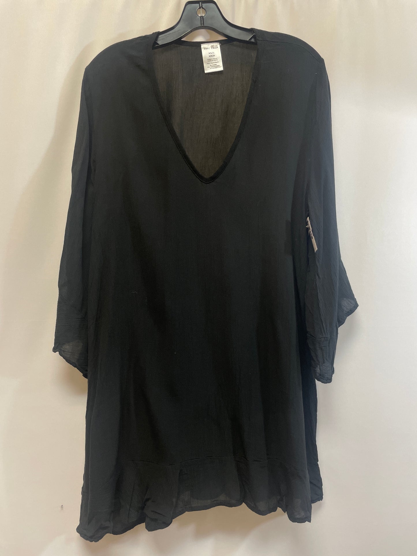 Black Tunic 3/4 Sleeve Clothes Mentor, Size Xs