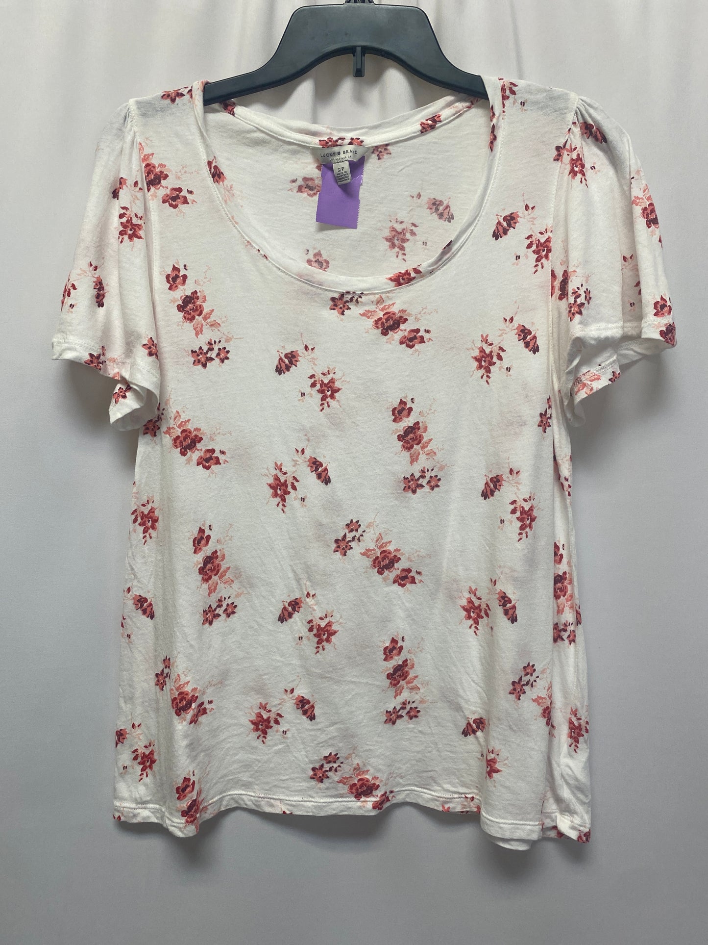 White Top Short Sleeve Lucky Brand, Size S