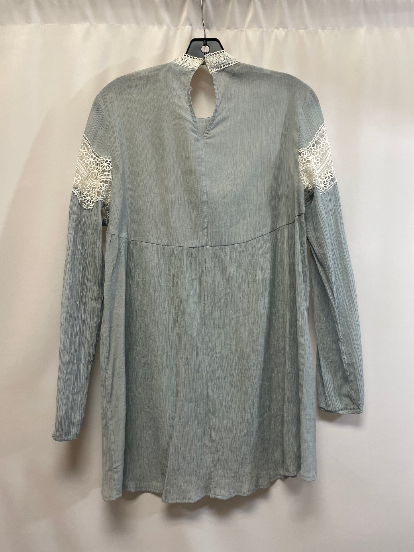 Blue Tunic Long Sleeve Clothes Mentor, Size M