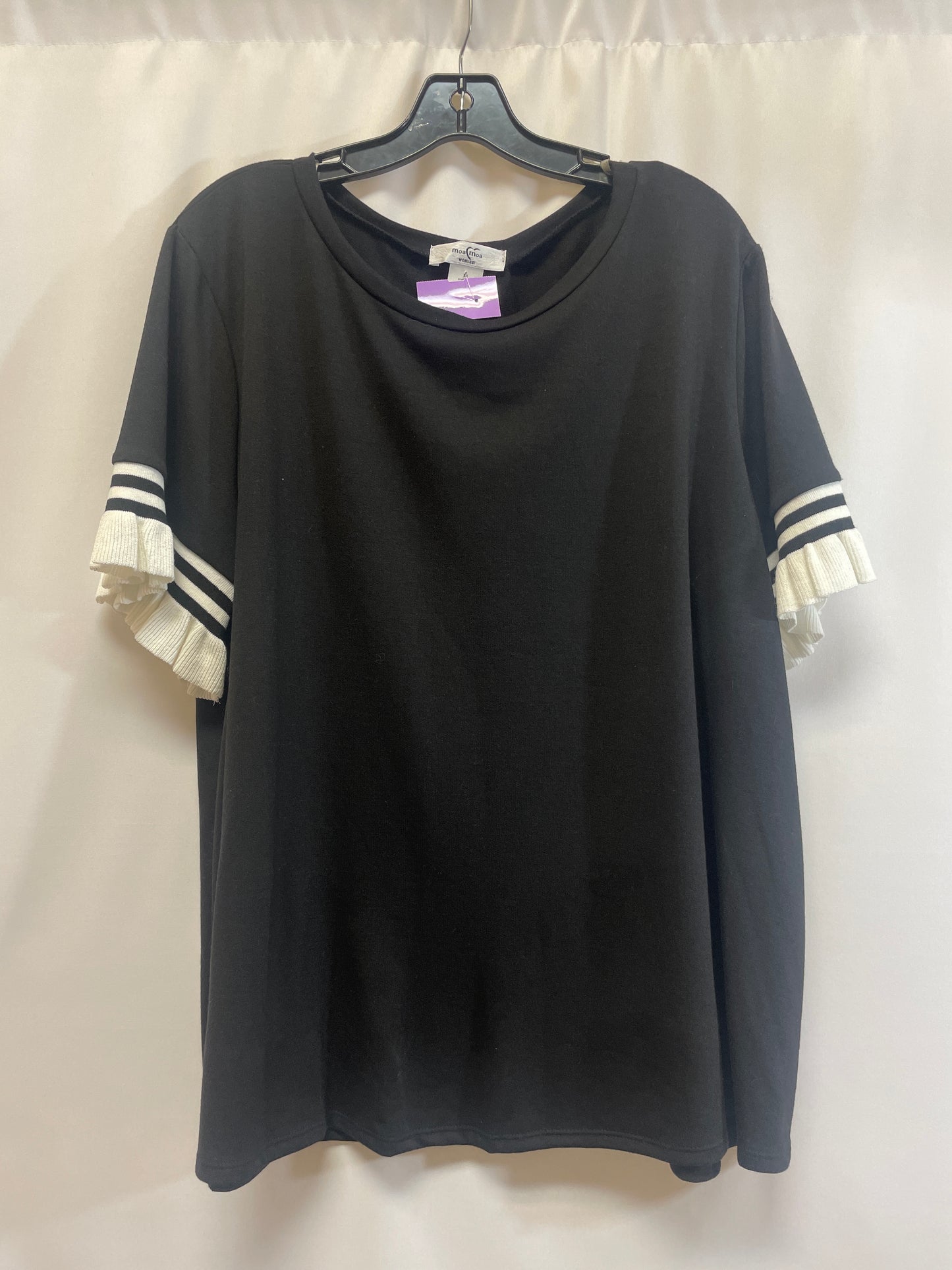 Black Top Short Sleeve Moa Moa, Size 3x