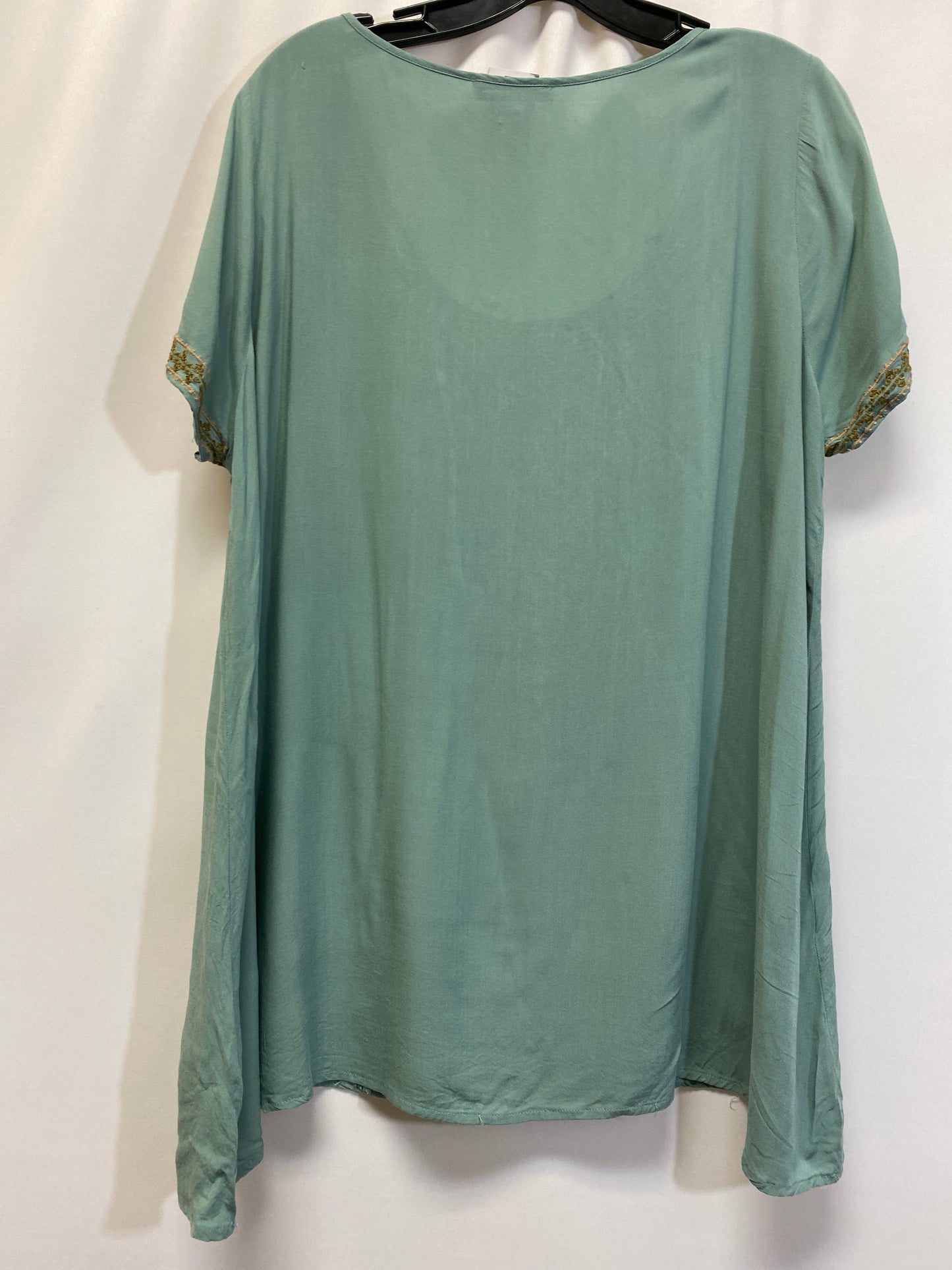 Teal Top Short Sleeve Andree By Unit, Size 1x