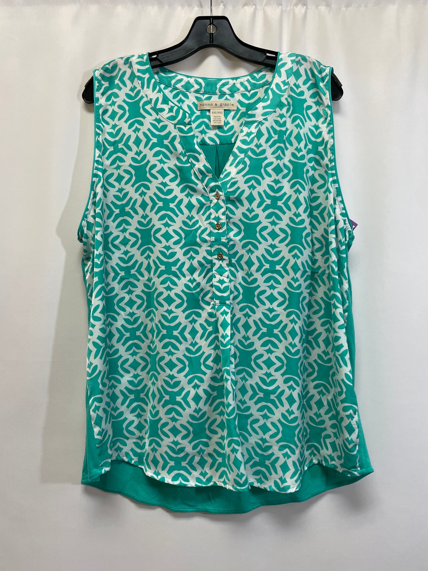 Teal Top Sleeveless Clothes Mentor, Size Xxl