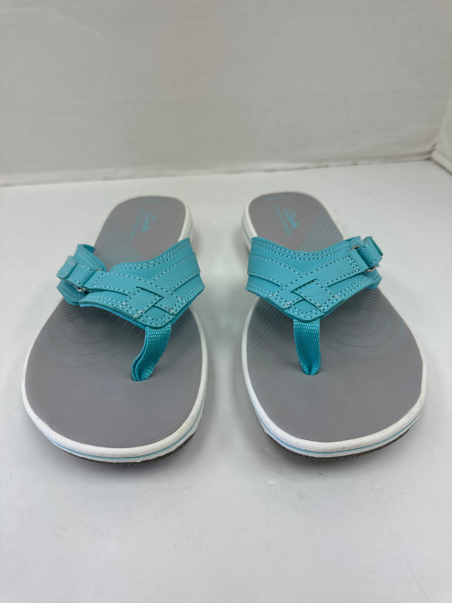 Blue Sandals Flats Clarks, Size 8