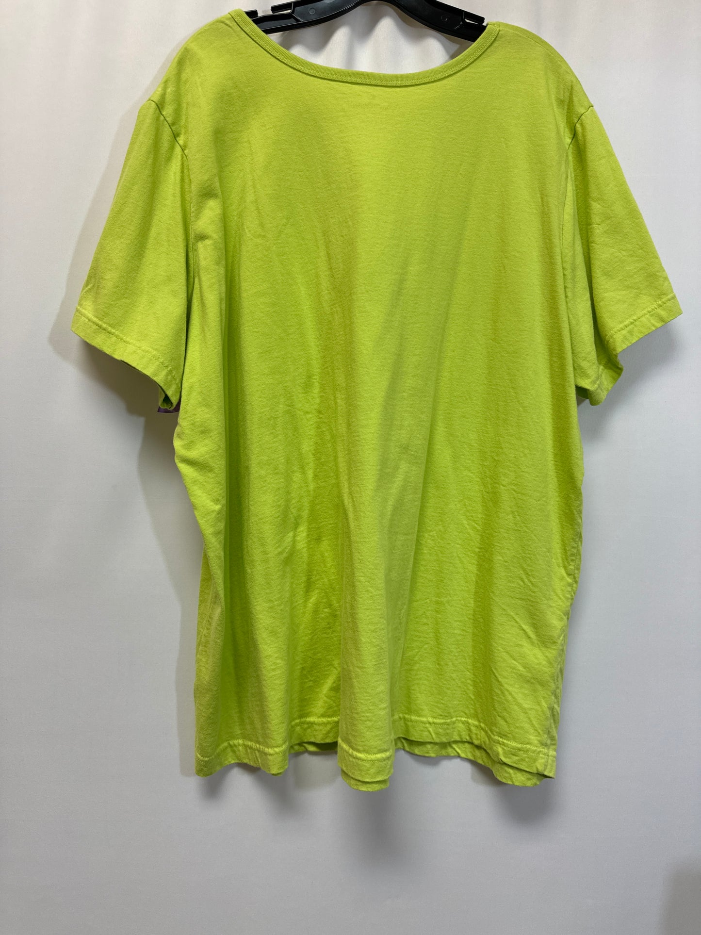 Lime Green Top Short Sleeve Woman Within, Size 2x