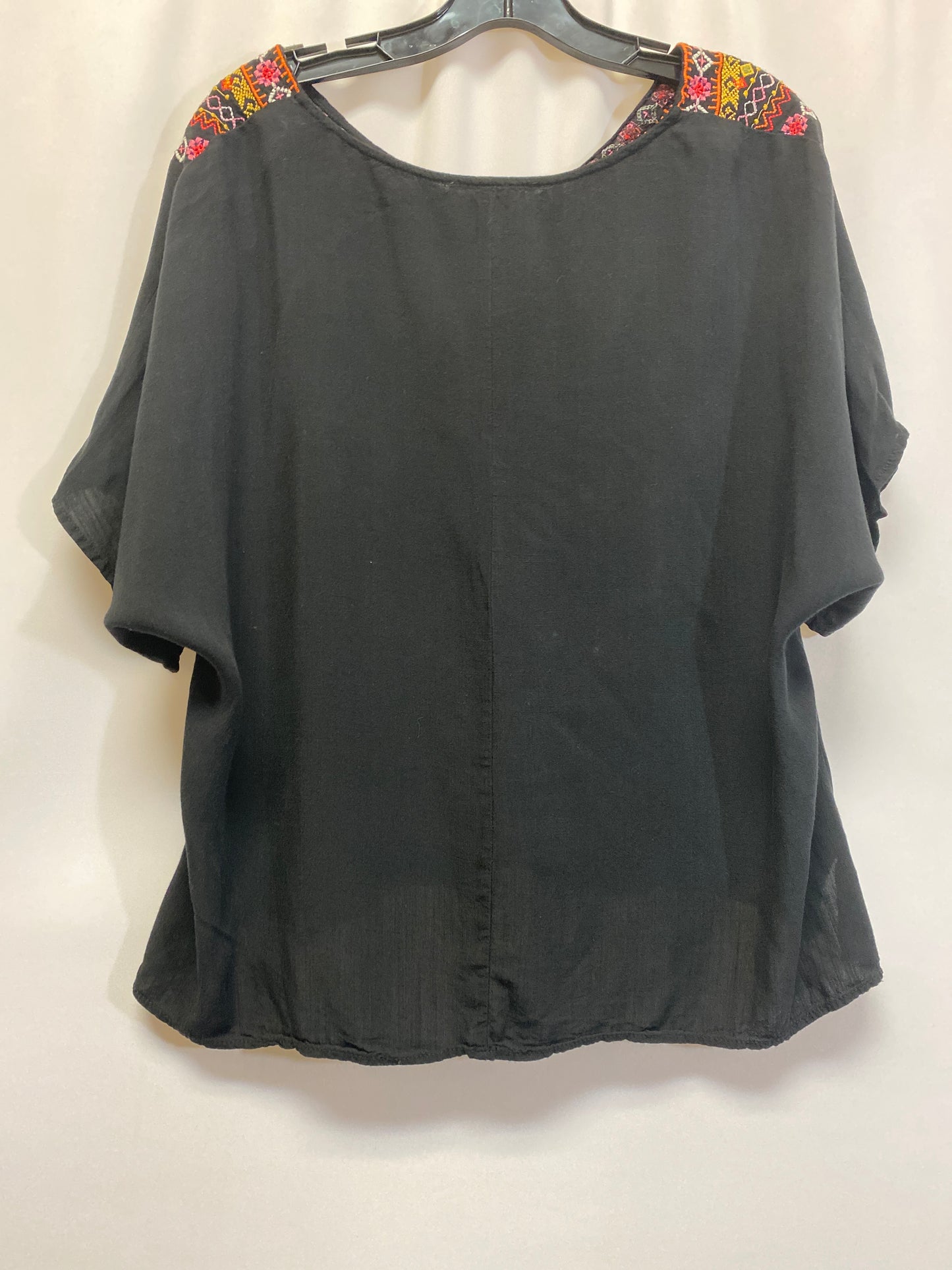 Black Top Short Sleeve Savanna Jane, Size 1x